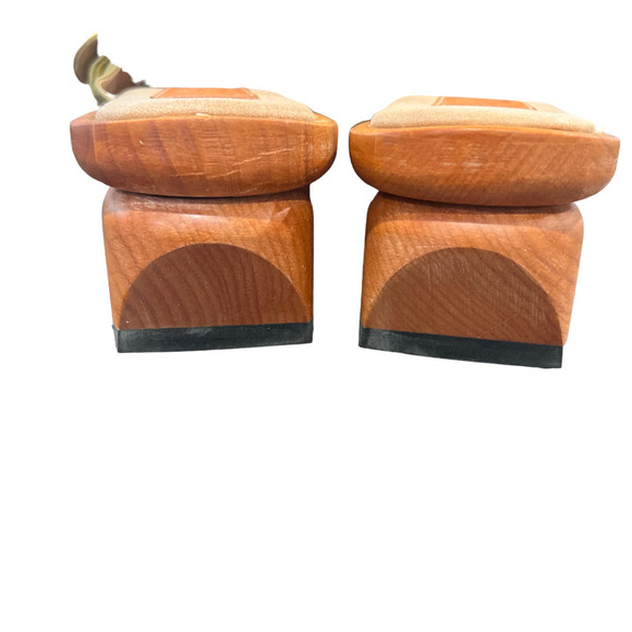 Jim Barnier Wooden Heel Clog Platform Sandals Green Distress Leather Size 11 New - Picture 7 of 9